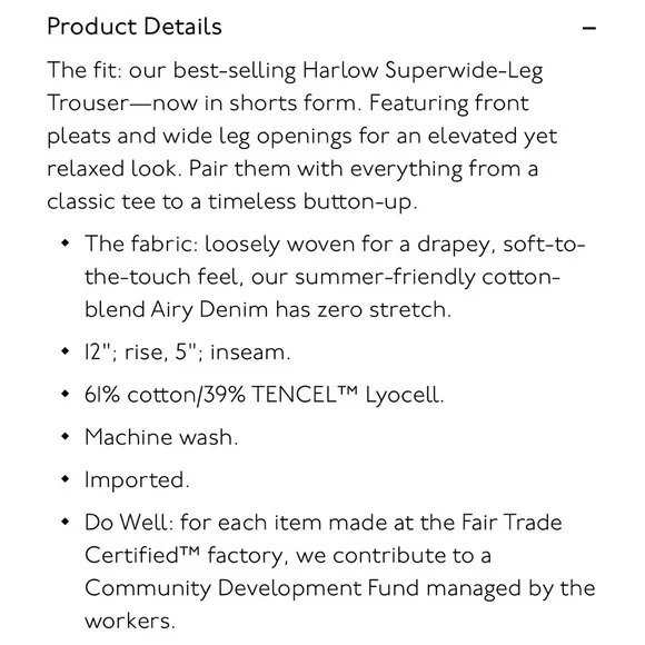 Madewell Harlow Superwide Blue Jean Shorts - Picture 6 of 6